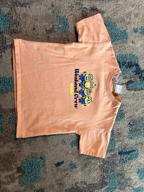 Zara light orange Short Sleeve 'Weekend Crew' Minions Graphic Tee